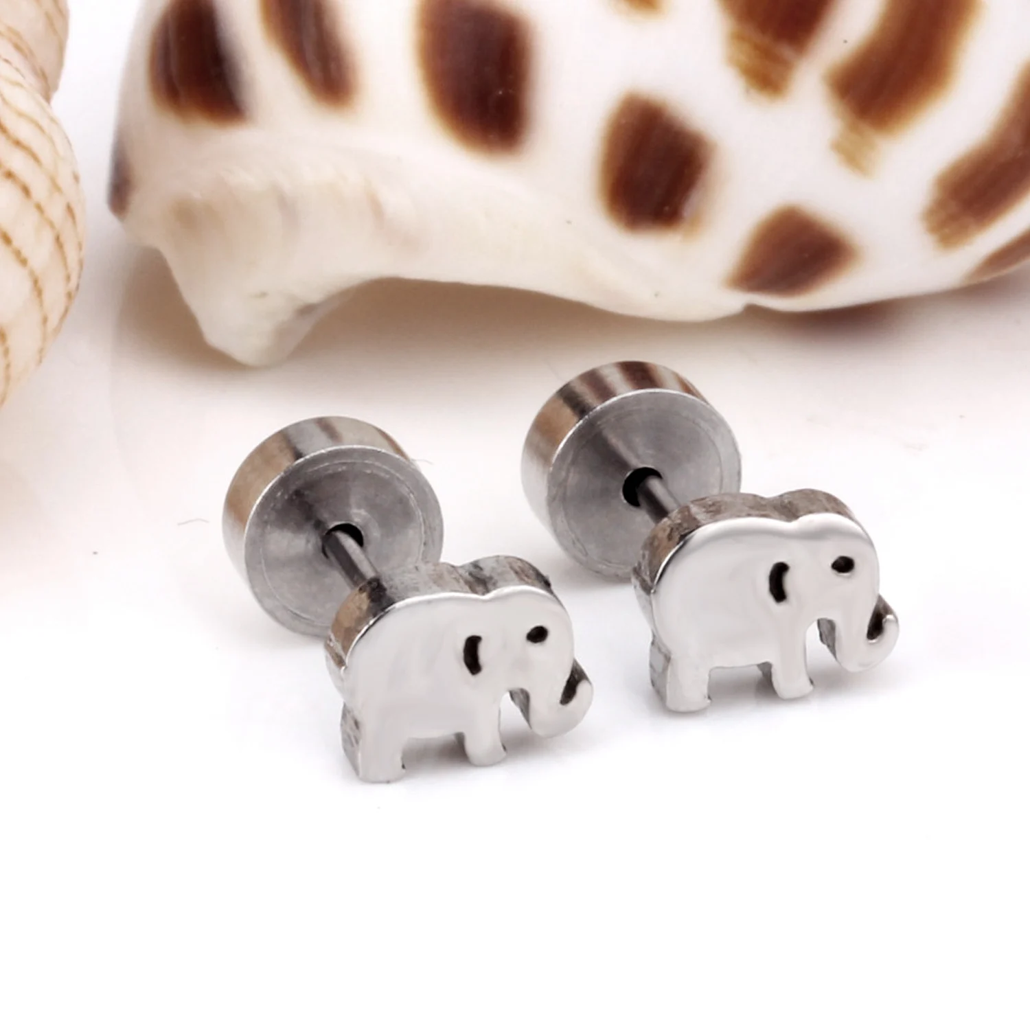 LUXUKISSKIDS модная серьга слон серьги гвоздики из нержавеющей стали пирсинг для