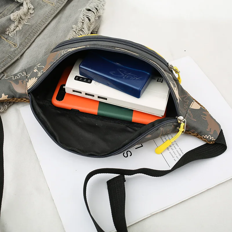 Детская поясная сумка с милым мультипликационным динозавром для девочек и