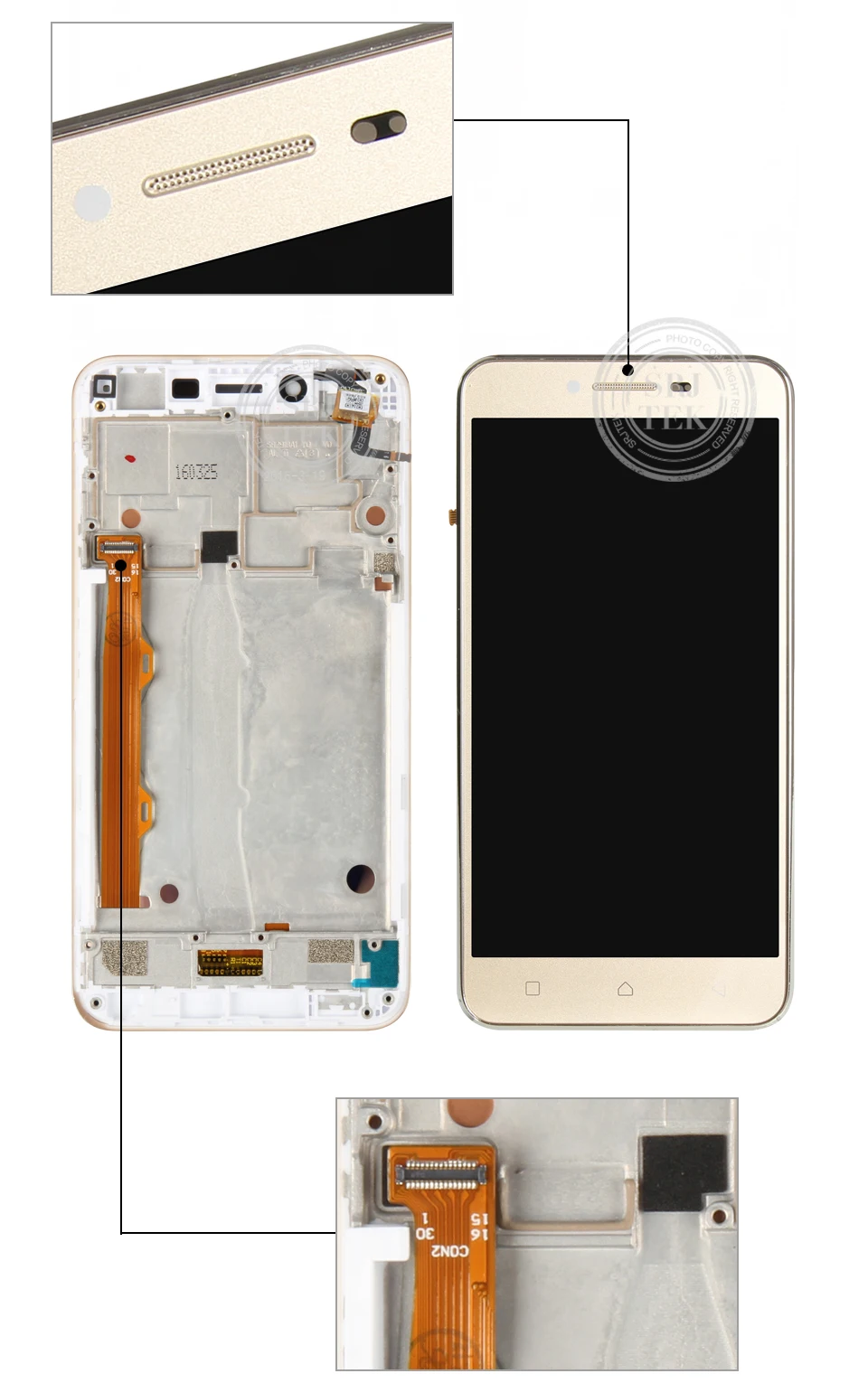 SRJTEK для lenovo Vibe K5 lcd Vibe K5 Дисплей Матрица сенсорный экран дигитайзер сенсор с рамкой для lenovo Vibe K5 стекло A6020A40