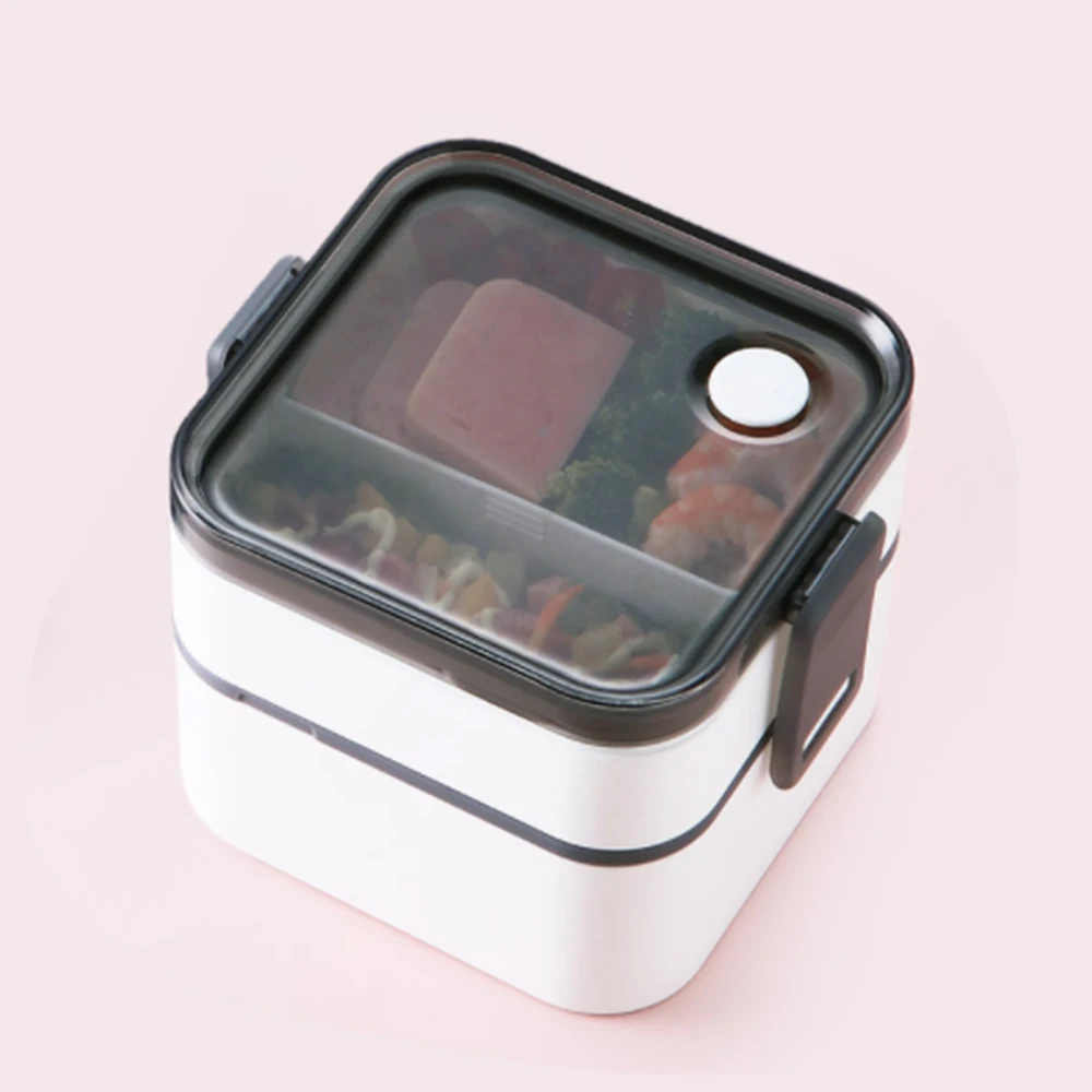 

2 Layer Portable Lunch Box Separate Food Container Microwave Oven Lunch Bento Boxes Student Lunch Box