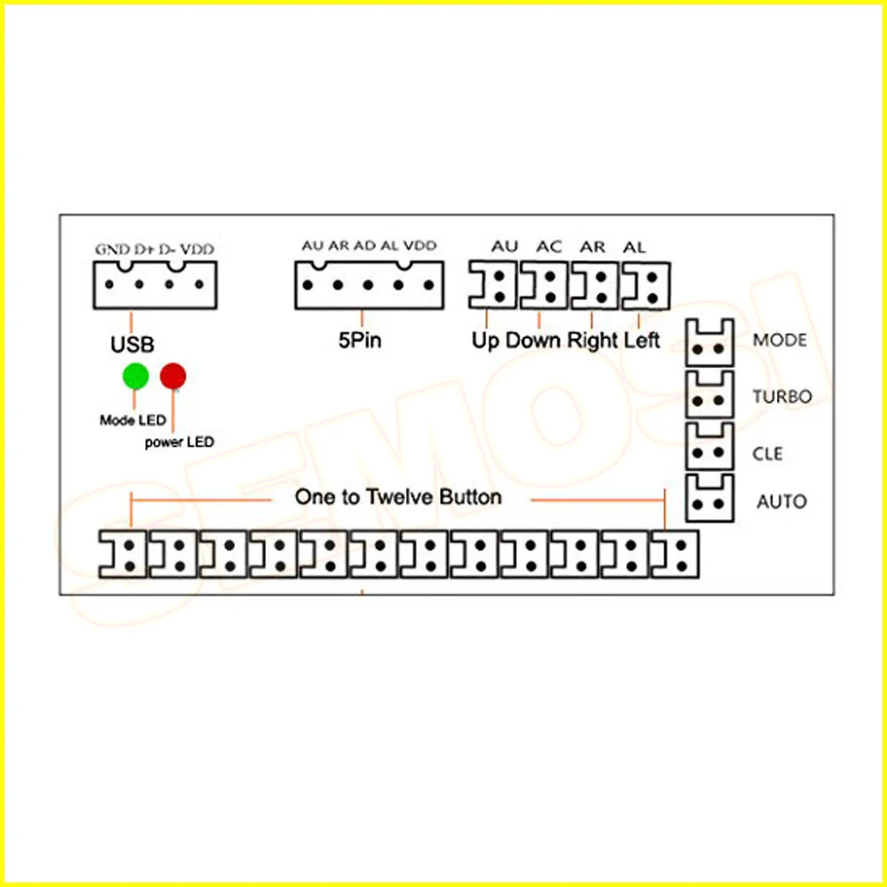 USB кодировщик с нулевой задержкой 2 штырька ПК панель управления кнопкой