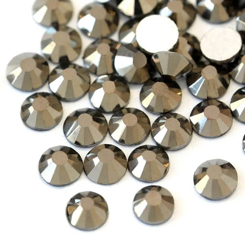 Женские гематитовые Стразы с плоской задней стороной без горячей фиксации