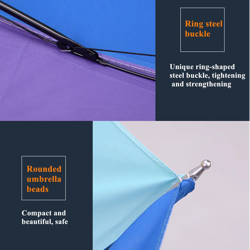 Модные зонты Водонепроницаемые Яркие прочная Радужная Радуга 10K ветрозащитный