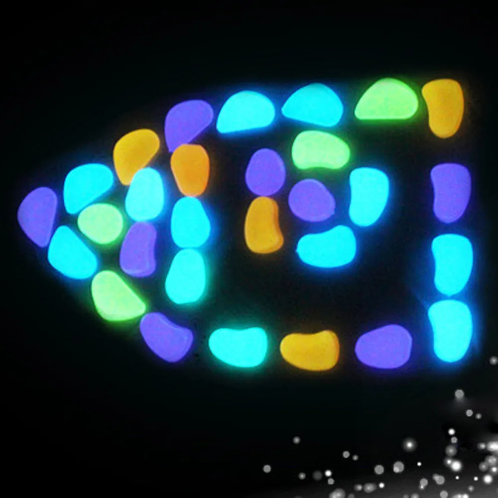 

100pcs Glow in the Dark Pebbles Glow Stones Rocks for Walkways Garden Path Patio Lawn jardin Yard Home Decor Luminous Stones E