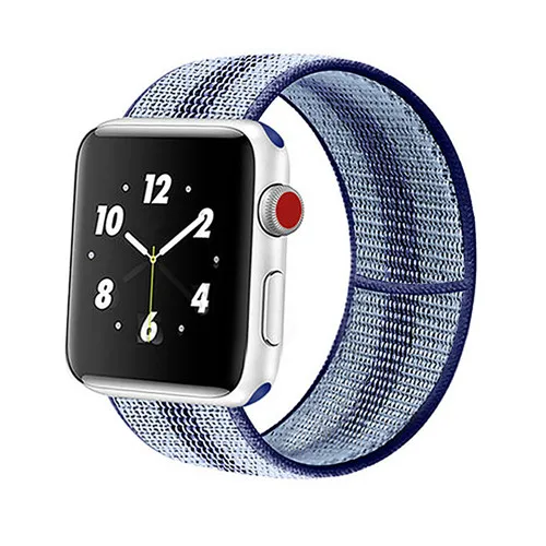 Спортивный нейлоновый ремешок для apple watch 4, apple watch 5, ремешок correa iwatch 44 мм, 40 мм, 38 мм, 42 мм, apple watch series 4, 3, 2, 1 - Цвет ремешка: strip midnight blue