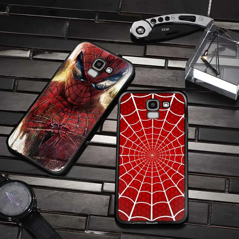Spiderman for Samsung Galaxy J2 J3 J4 Core J5 J6 J7 J8 Prime duo Plus 2018 2017 2016 Soft Black Phone Cover