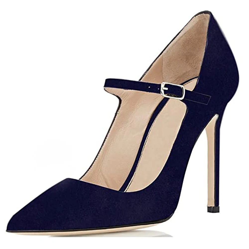 

LOVIRS Women's Sexy Mary Jane Stiletto High Heel Buckle Pumps Pointed Toe 10cm Evening Party Dress Shoes US 5-15