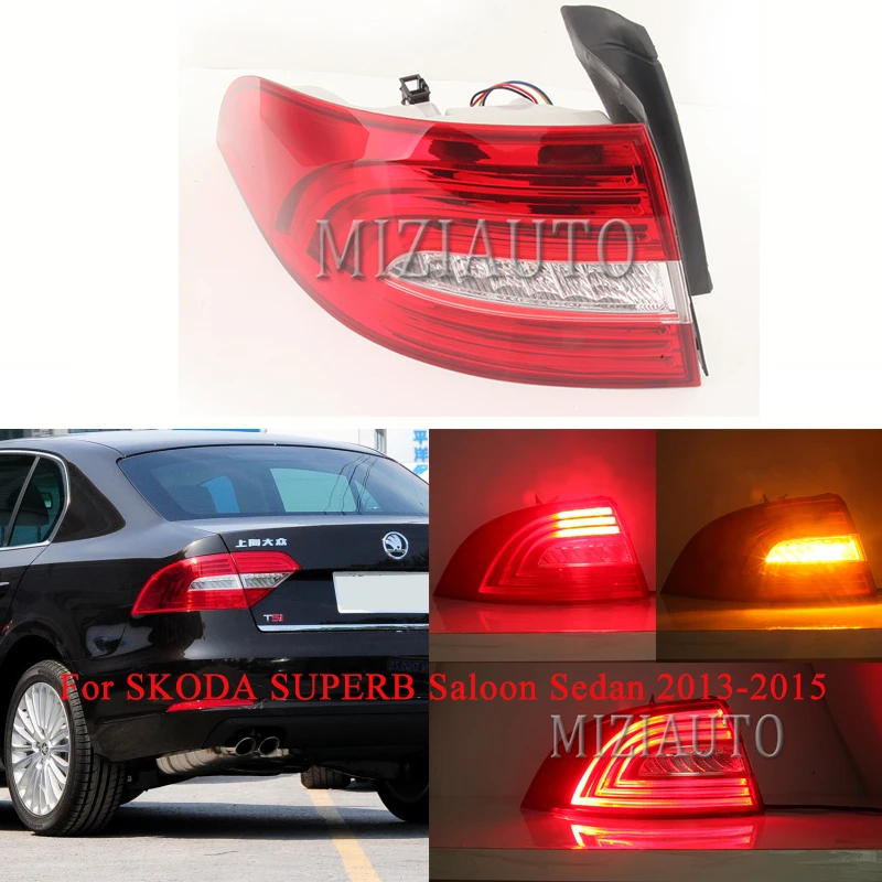 MIZIAUTO внешний светильник светодиодный задний фонарь в сборе для SKODA SUPERB для салона Sedan 2013- задний тормозной светильник