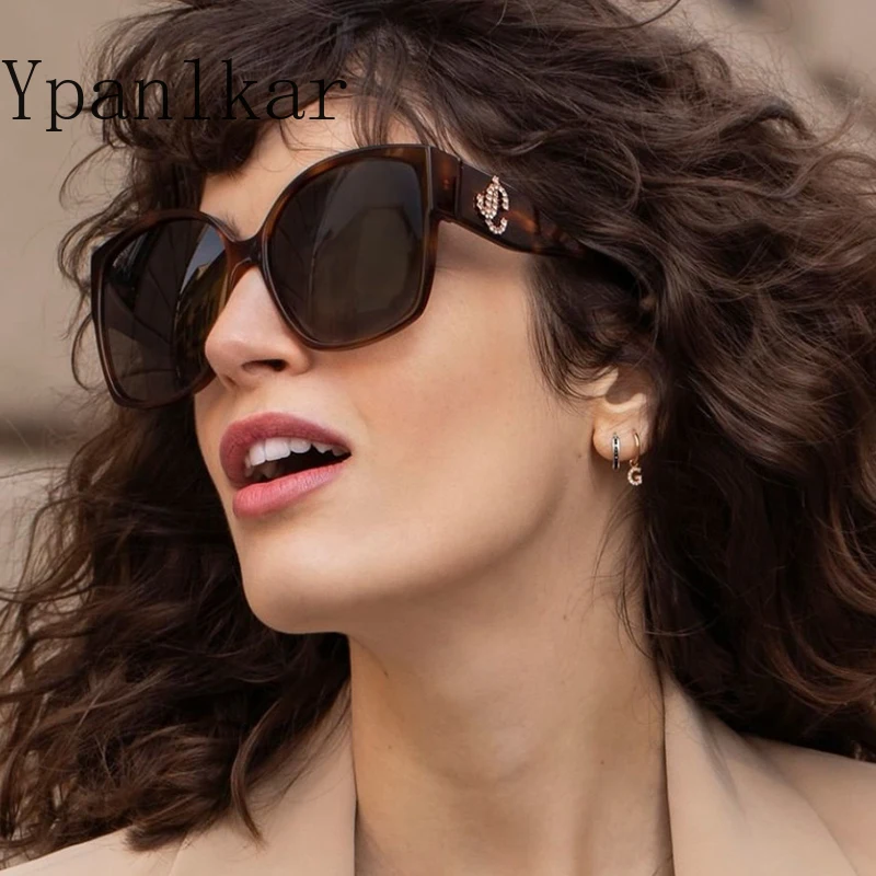 

Luxury Leopard Square Sunglasses For Women 2021 New Trendy Black Gradient Sun Glasses Brand Fashion UV40 Shades Sunglasses