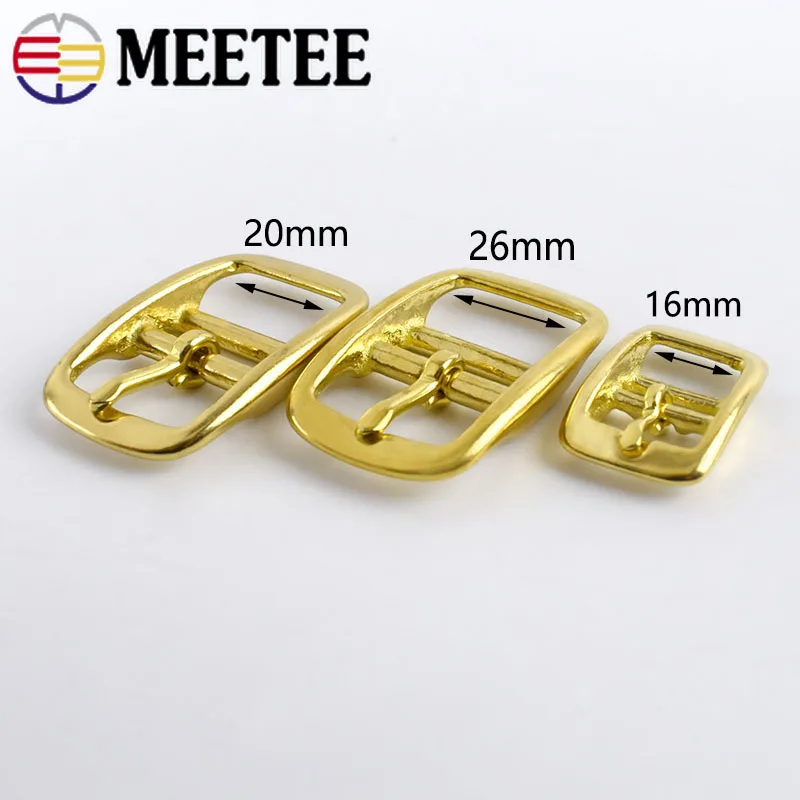 Meetee 2/5 шт. 16/20/26 мм пряжка для ремня из чистой меди металлические латунные пряжки с