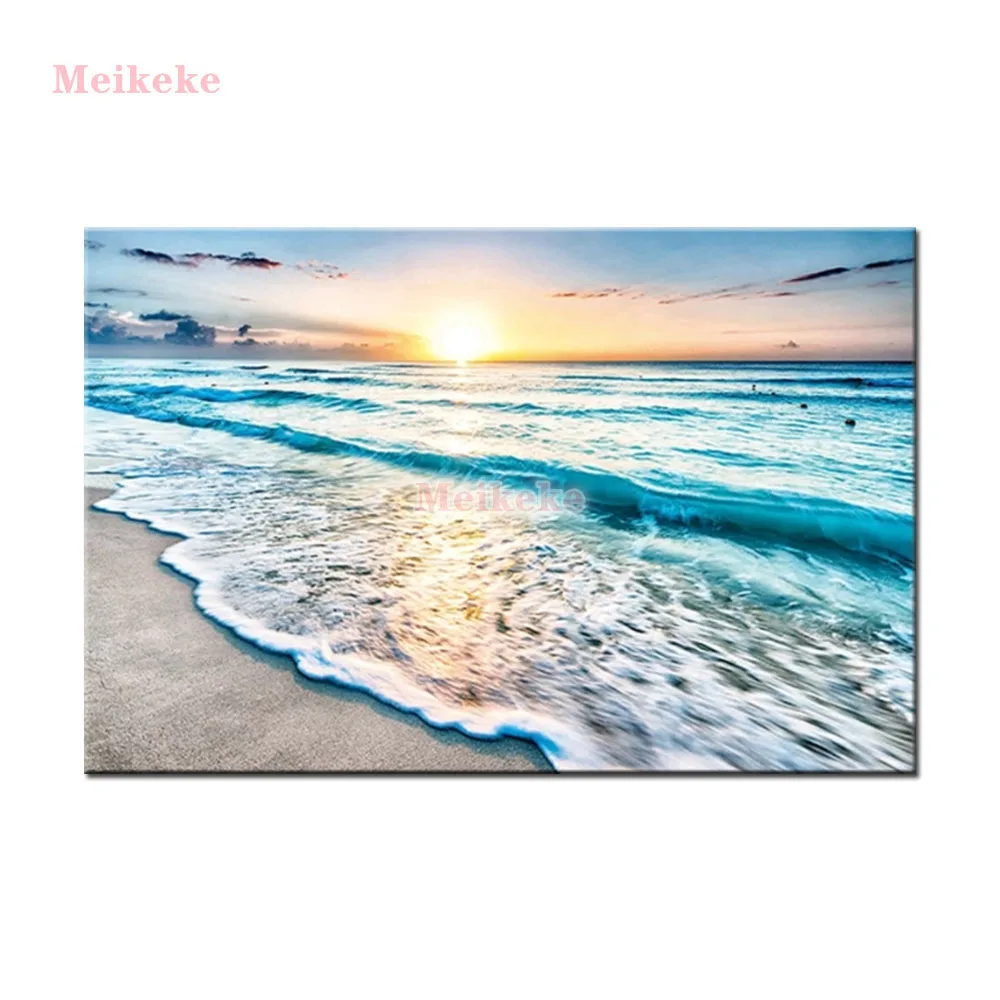 

Seaside Sunrise Beach Sea Scenic 5d rhinestone art,Full square diy 5d diamond painting mosaic cross stitch diamond embroidery