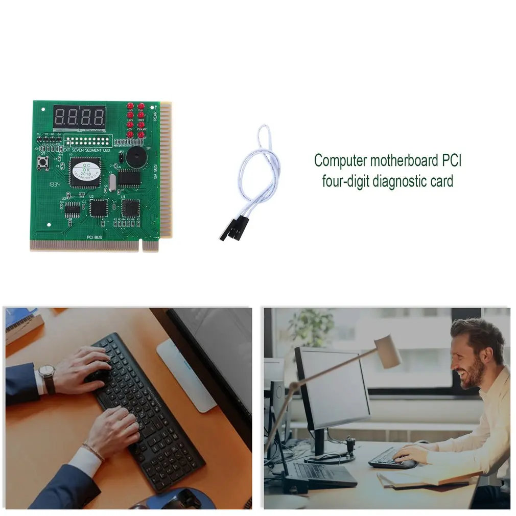 

4 Digit LCD Display PC Analyzer Diagnostic Post Card Motherboard Tester with LED Indicator for ISA PCI Bus Mian Board