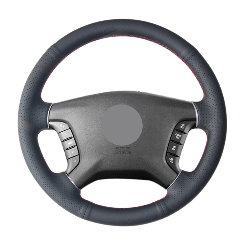 

Hand Sew Black Genuine Leather Car Steering Wheel Cover for Mitsubishi Pajero 2007-2013 2014 Galant 2008 2009 2010 2011 2012