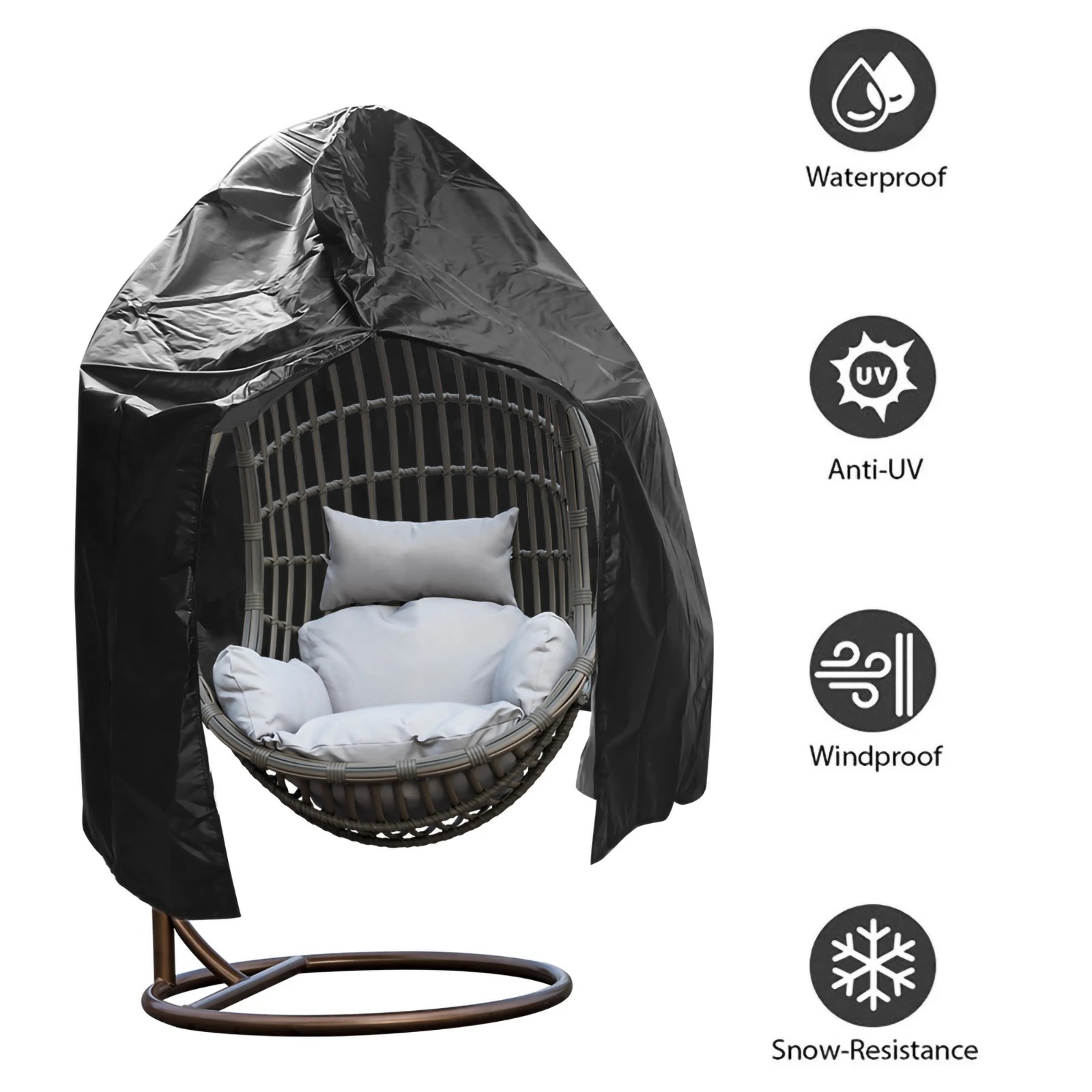 Wear Resistant Hanging Swing Chair Dust Cover Outdoor Chair Protector Furniture Accessory Eggshell Dust Chair Dust Cover