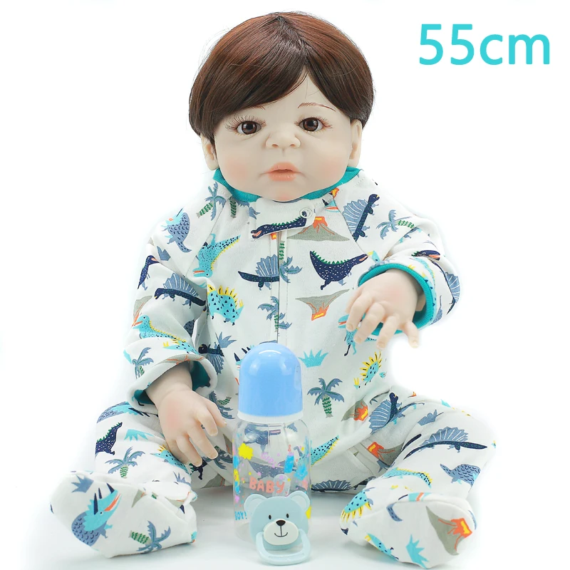 22 дюймов Reborn Baby Doll игрушки 55 см полный силиконовый винил реалистичные Красивые