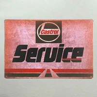 tin sign hot rod castrol service motor oil vintage garage metal tin sign wall plaque