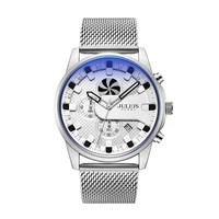 auto date chronograph mens watch hours japan movt business bracelet stainless steel sports boys birthday gift julius box