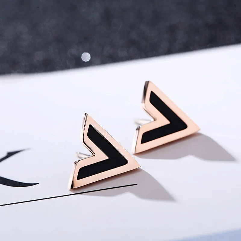 Женские серьги гвоздики из нержавеющей стали с эмалью|Серьги-гвоздики| |