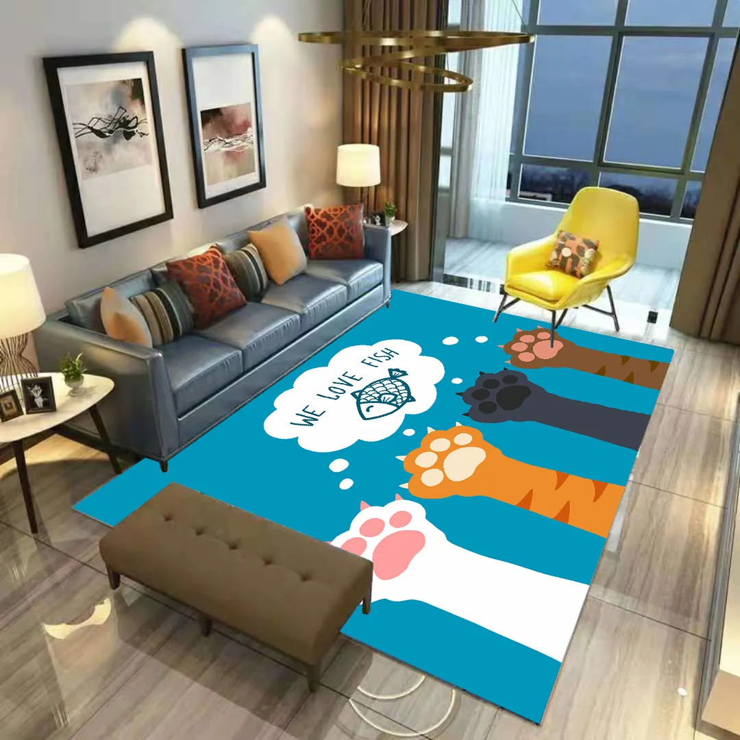

Cat Foots Carpet Square Anti-Skid Area Floor Mat 3D Rug Non-slip Mat Dining Room Living Soft Carpet Kids Cartoon Game Mat 06