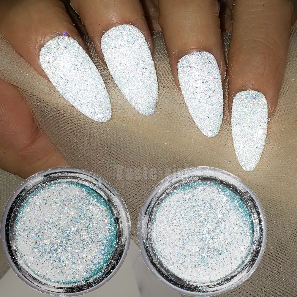 1 коробка светоотражающий Блестящий Порошок для ногтей блестящая пыль светится в