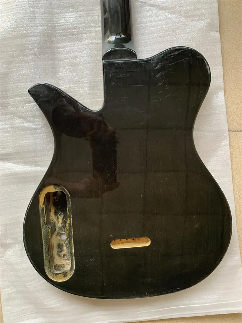 DIY (б/у) Первые действия электрогитары тигровый клен Топ прозрачный черный цвет