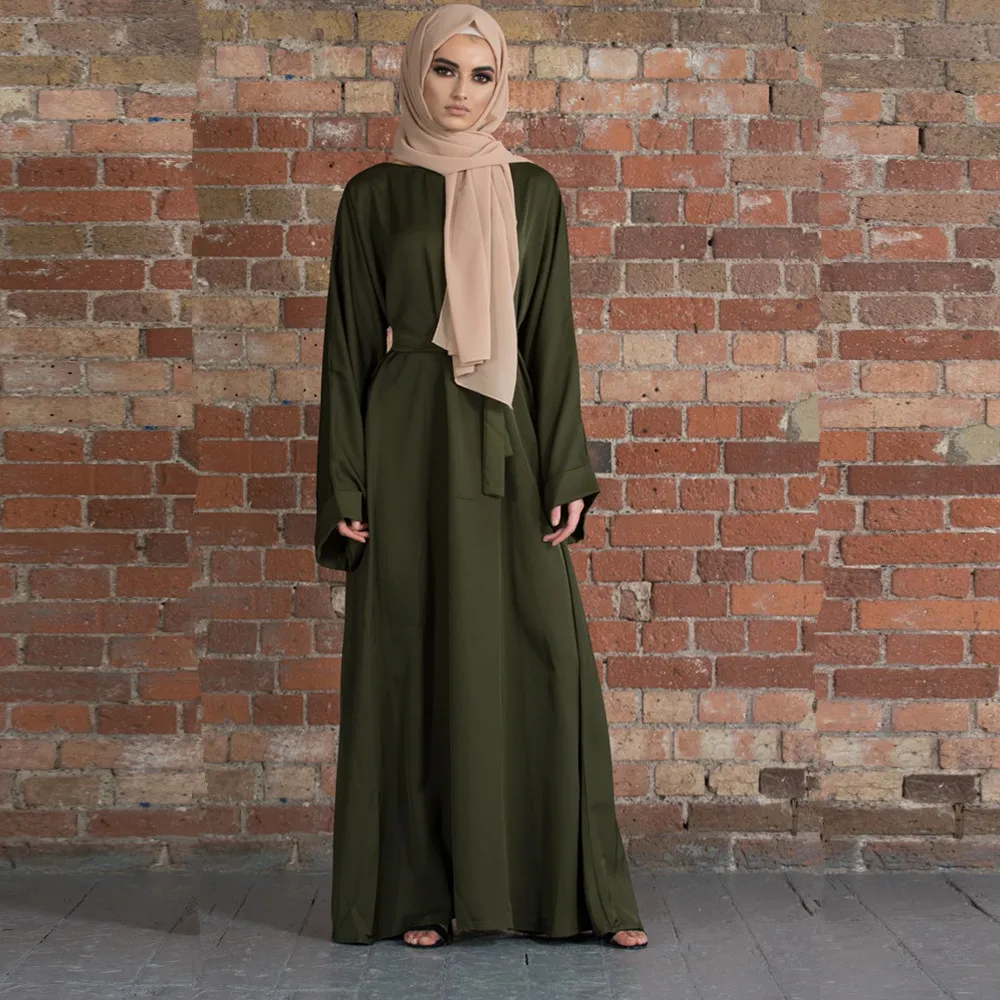 

Wepbel Women Muslim Dress Plus Size Loose Arab Abaya Basic Middle East Turkey Robe Plain Large Caftan Kimono Islamic Clothing
