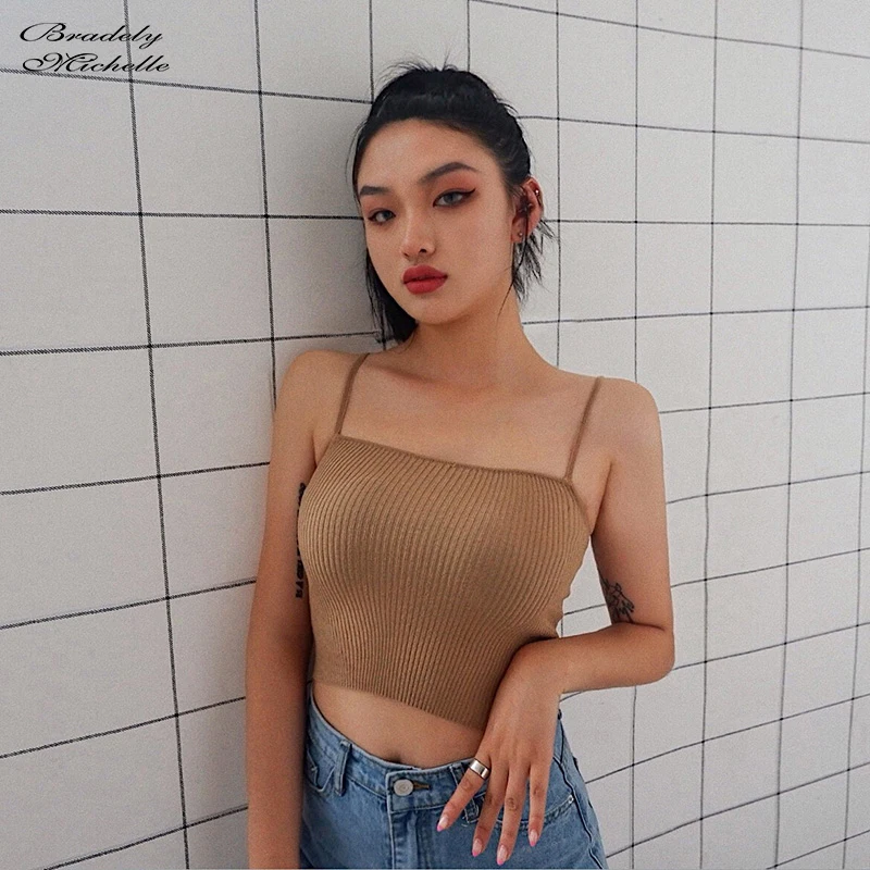 Пикантная Женская трикотажная кофта из 2019 хлопка без рукавов облегающие