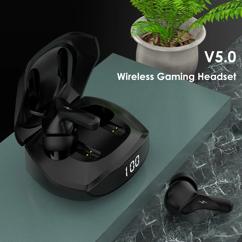 Wireless Headphone Earphones Gaming Waterproof Earbuds Digital Display Bluetooth-Compatible | Электроника