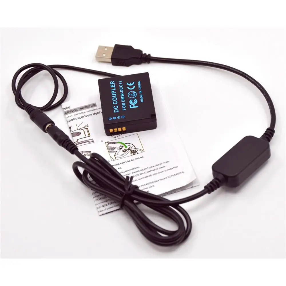 Мощность банк 5В USB Кабель-адаптер + DCC11 DMW-BLG10 BLE9 аккумуляторной батареей для lumix