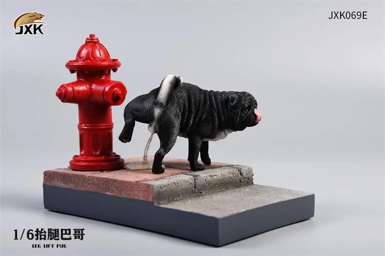 

1/6th JXK JXK069 Leg Lift Pug Resin Dog Animal Pet Statue Figure Model Toys Gift For Statue Figure Display