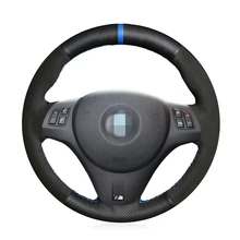 Black Suede Leather Car Steering Wheel Cover for BMW M Sport M3 E90 E91 E92 E93 E87 E81 E82 E88