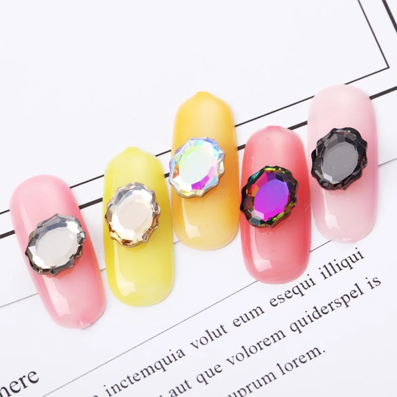 10 шт. зеркальные украшения для ногтей с плоской задней поверхностью|Стразы и