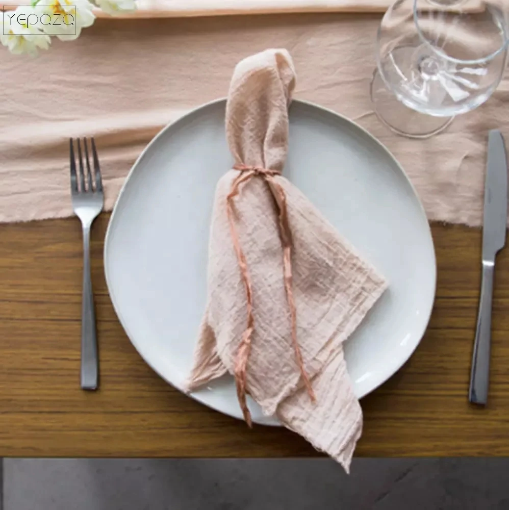 

YEPQZQ home decor 32 colours gauze napkin for event in 43x43cm