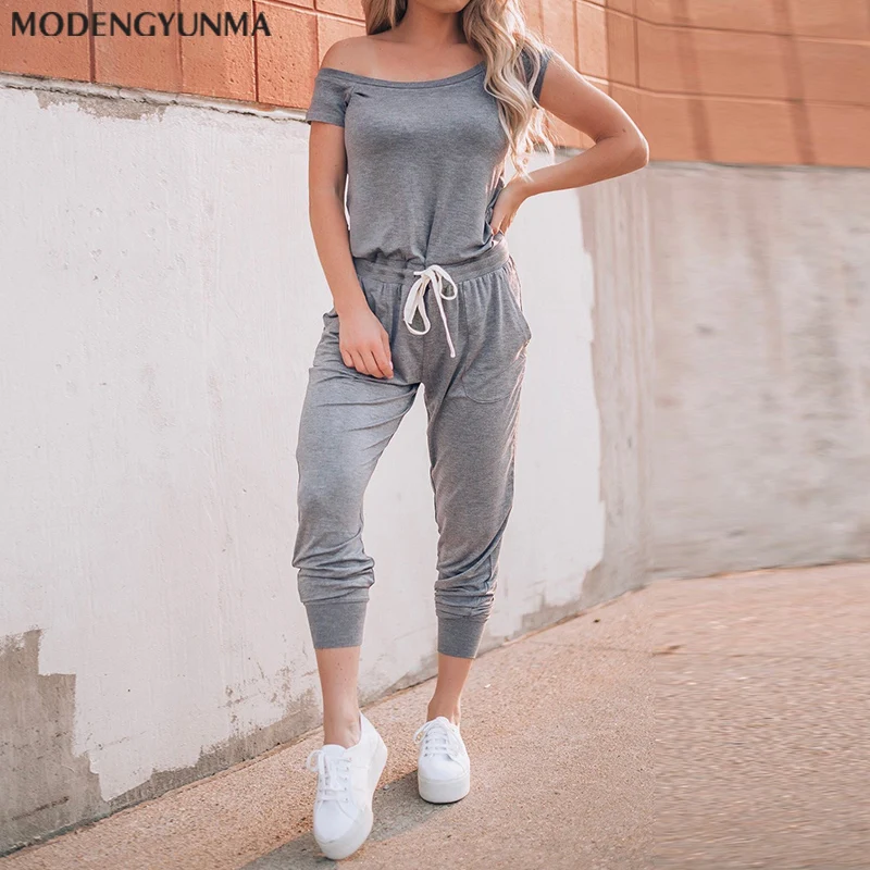 Женский очень удобный однотонный комбинезон Модные свободные брюки на завязках