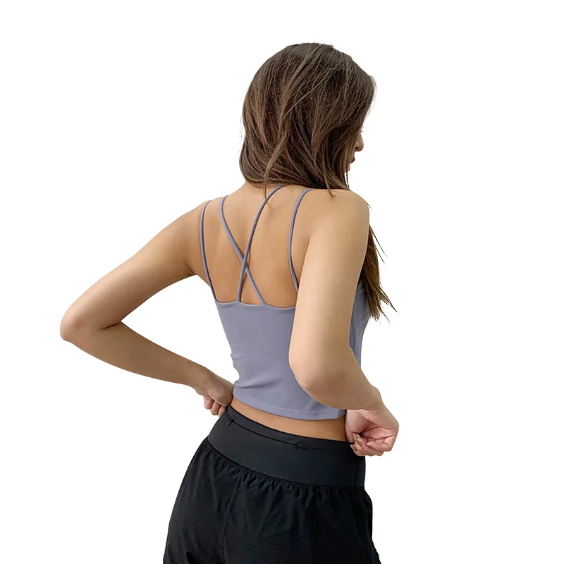 Женская спортивная рубашка для йоги бега фитнес-ремень майка дышащая