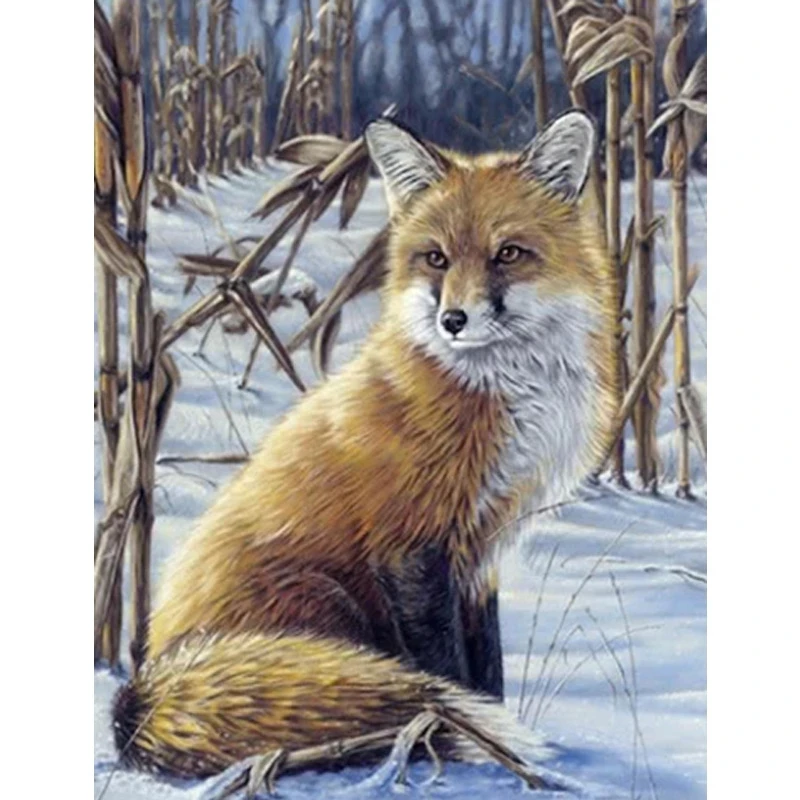 

100% Full 5D Diy Daimond Painting "Cute Fox" 3D Diamond Painting Round Rhinestones Diamant Painting Embroidery Animals BY1365