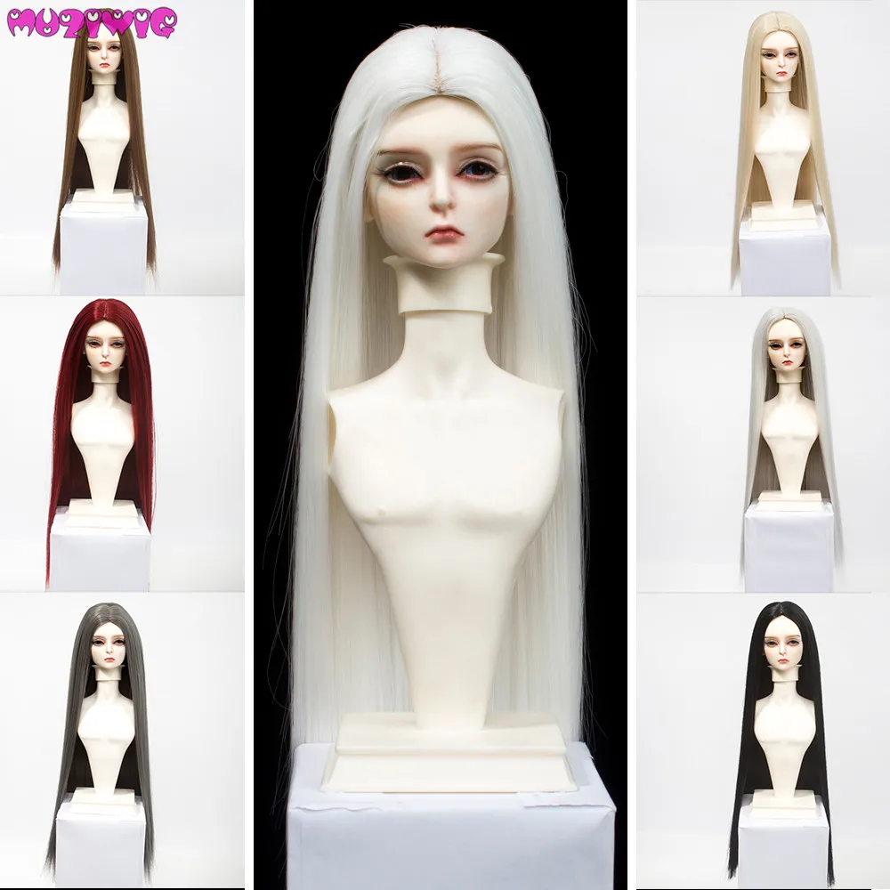 BJD парики для волос Размер 1/6 1/4 1/3 куклы высокотемпературное волокно Длинные прямые парики натурального цвета для куклы SD/BJD