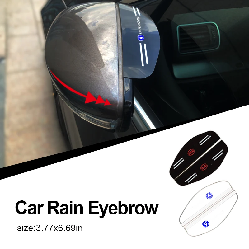 

2Pcs Rear View Side Mirror Rain Board Eyebrow Guard Sun Visor for Fiat Punto Abarth 500 Stilo Ducato Palio Badge Car Styling