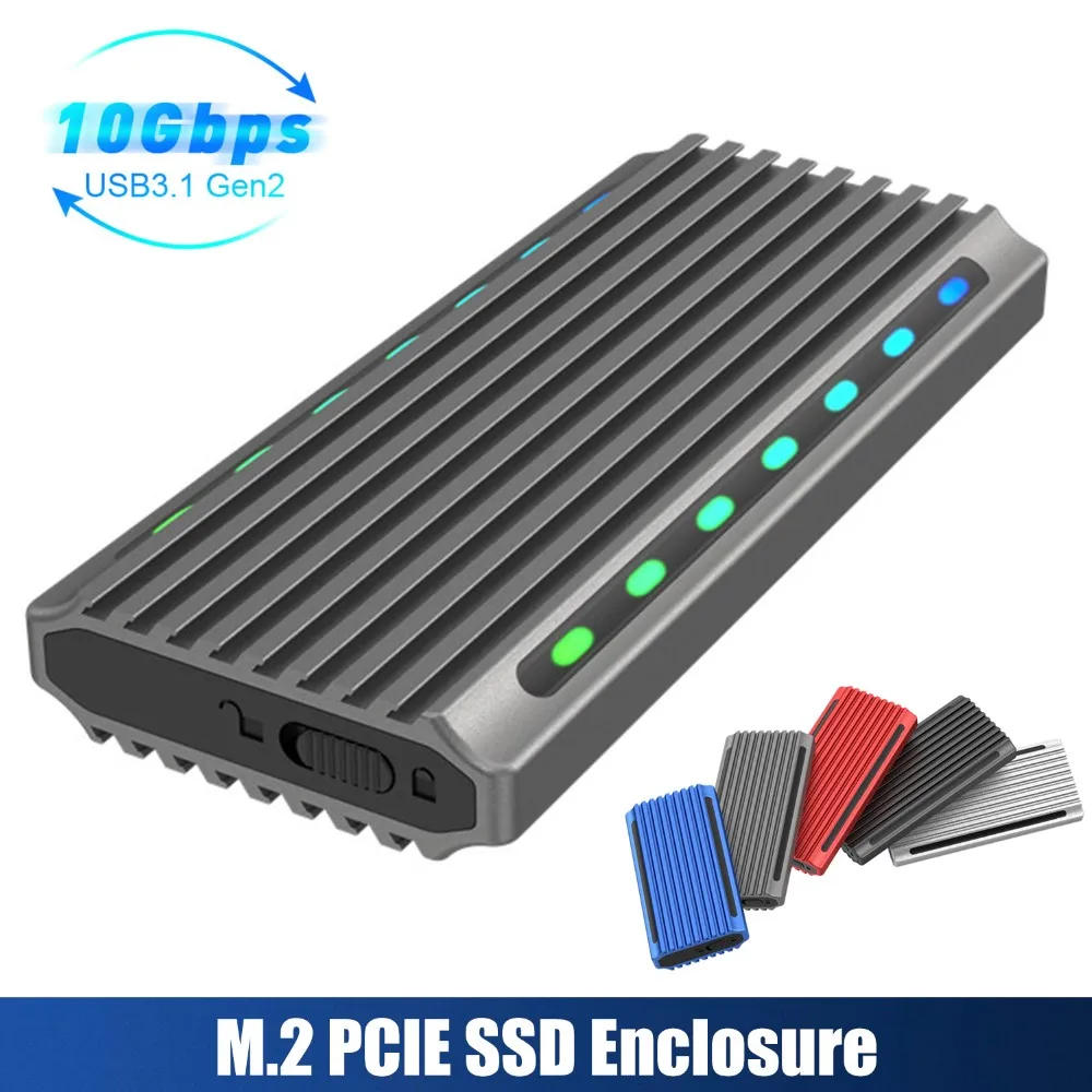 

Корпус M.2 PCIE для SSD NVMe/NGFF, двухпротокольный Чехол для мобильного твердотельного диска, черный корпус для жесткого диска