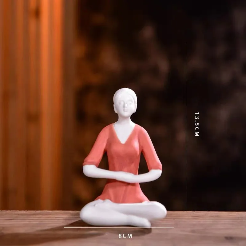 

Creative Modern Yoga Girl Statue Home Living Room Wine Cabinet Decoration Crafts Abstract Yoga Posture Minimalist Figurine Gifts