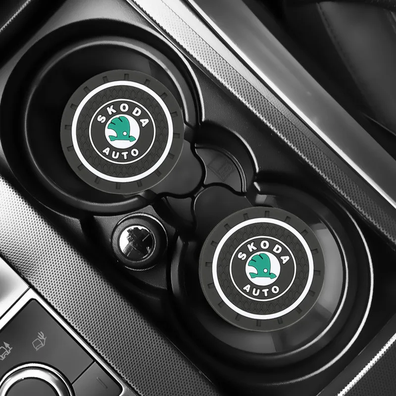 Автомобильный нескользящий коврик для подстаканника 2 шт. Skoda Octavia A5 A7 Superb Fabia 3 1 Rapid