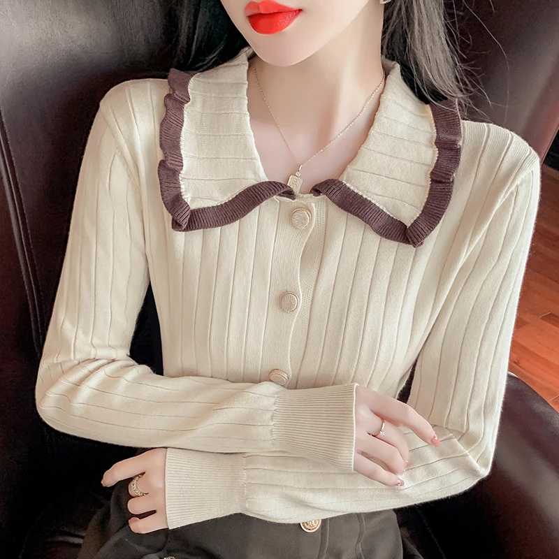Женский трикотажный кардиган однобортная облегающая Однотонная рубашка с