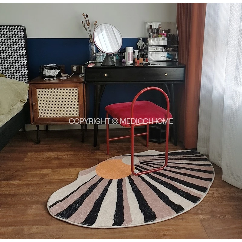 Medicci Home East Trousseau Throw Rugs Dressing Room Mat Oriental Retro Scalloped Carpet Anti-Slip Sitting Doormats 80x130 | Дом и сад