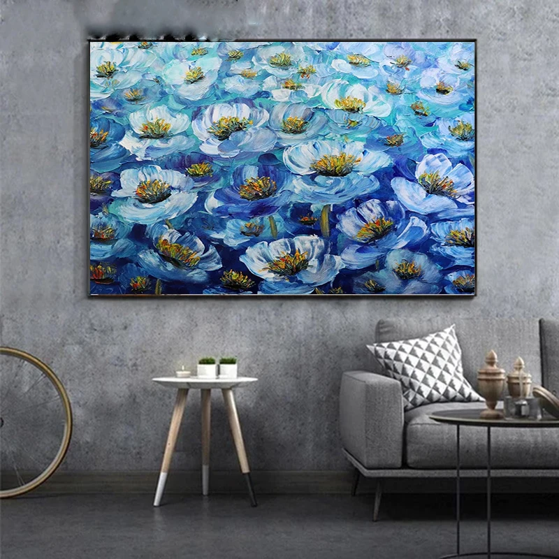 

Oil Painting On Canvas Painting Interior Abstract Flower Art Posters and Prints Nordic Wall Decor Pictures for Living Room