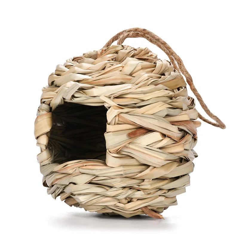 

Square Mouth Spherical Woven Hanging Hummingbird Nest House Outdoor Garden Decoration Suitable for Garden Terrace Lawn Office