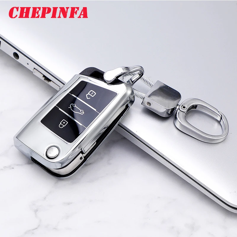 Чехол для автомобильного ключа из ТПУ защитный чехол с полным покрытием Volkswagen VW