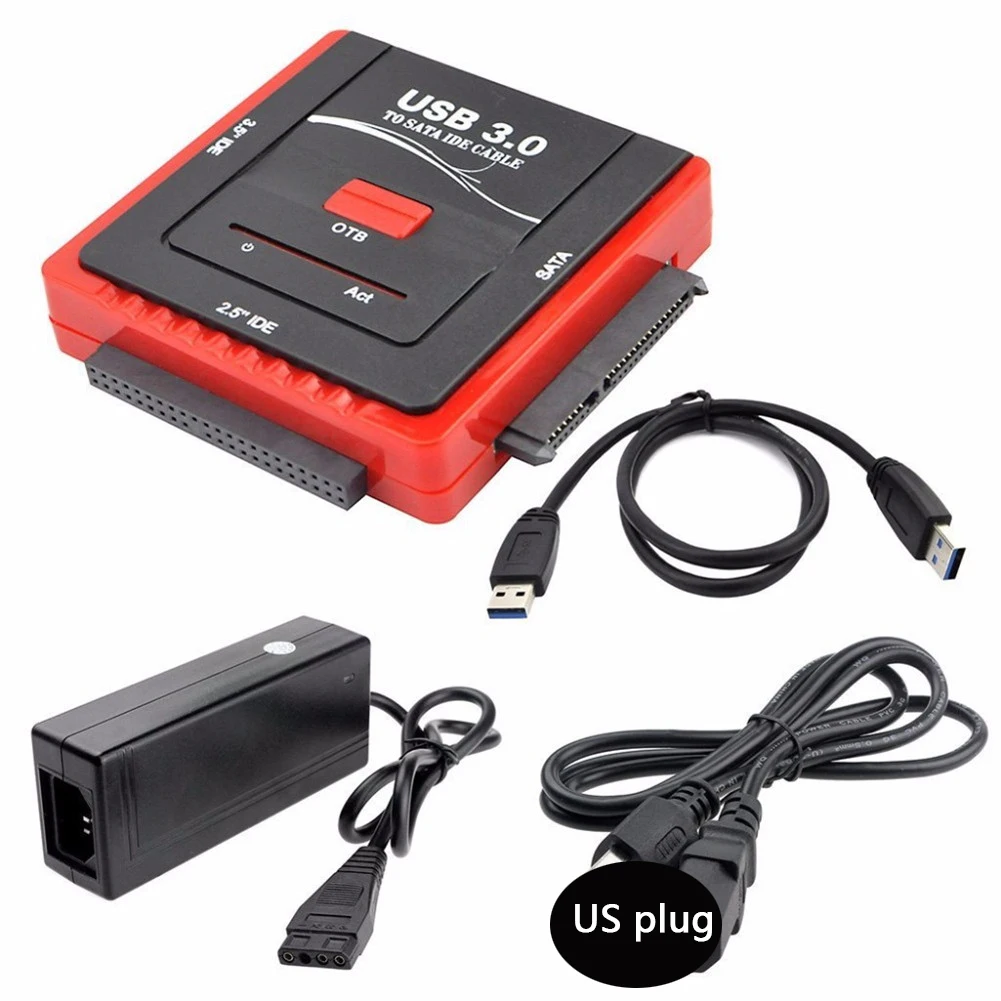 

Адаптер USB 3,0/SATA/IDE для универсального жесткого диска 2,5/3,5 HDD/SSD, адаптер USB3.0 для IDE/SATA, вилка стандарта США