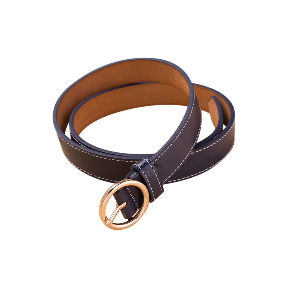Cinturones para mujer женский ремень модный однотонный цвет модные женские винтажные аксессуары Повседневный тонкий кожаный ремень для отдыха