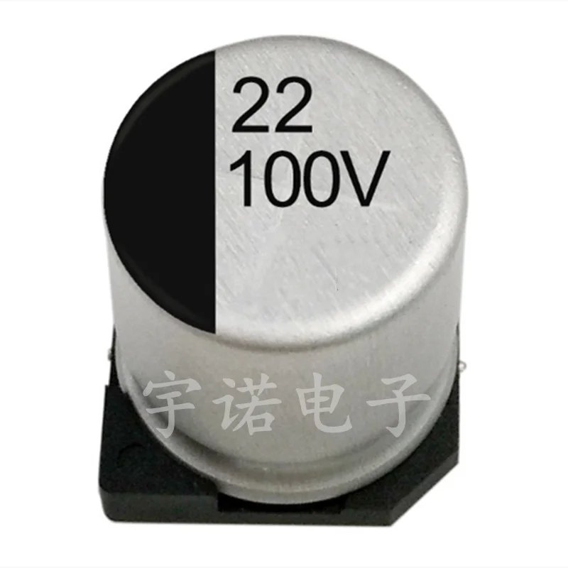 

10 шт., 100v22uf SMD, алюминиевая фотовспышка 8*10,5 SMD 22 мкФ/100V, размер электролитического конденсатора: 8x10,5 (мм)