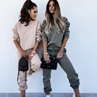 Зимний комплект из двух предметов, спортивный костюм, комплекты, повседневный Женский пуловер большого размера, штаны, спортивная одежда, женская одежда, женская зимняя одежда домашняя одежда женская костюм женский